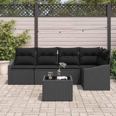 Vidaxl Zwart Tuinbank Set - 6 Delen, Modern & Weerbestendig Vidaxl Zwart Tuinbank Set - 6 Delen, Modern & Weerbestendig