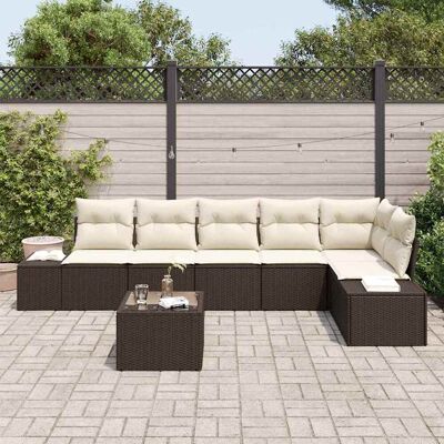 VidaXL Tuinbank Set 6-delig Grijs Polyrotan VidaXL Tuinbank Set 6-delig Grijs Polyrotan
