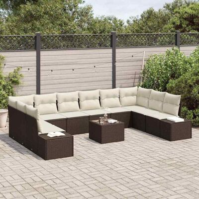 Vidaxl Tuinbankset - Grijs, 10 Stuks, Modulair, Weerbestendig Vidaxl Tuinbankset - Grijs, 10 Stuks, Modulair, Weerbestendig