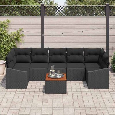 Zwart Tuinbank Set - Modulair voor 8 Personen Zwart Tuinbank Set - Modulair voor 8 Personen
