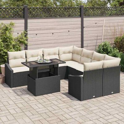 vidaXL Tuin Sofa Set 9 st Zwart poly rattan vidaXL Tuin Sofa Set 9 st Zwart poly rattan