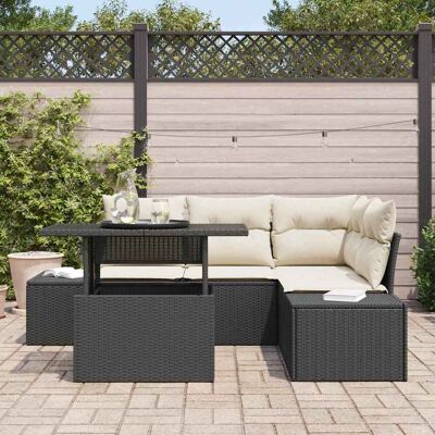 vidaXL Tuin Sofa Set 5 st Zwart poly rattan vidaXL Tuin Sofa Set 5 st Zwart poly rattan