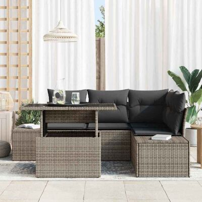 vidaXL Tuin Sofa Set 5 st Grijs poly rattan vidaXL Tuin Sofa Set 5 st Grijs poly rattan