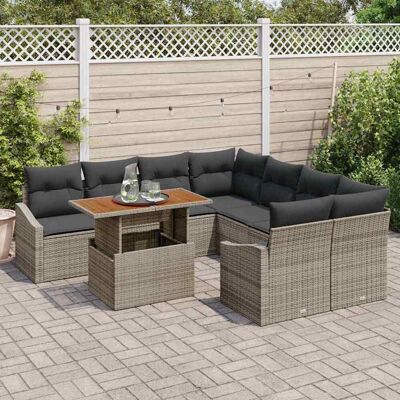 Vidaxl Tuinbanken Set - 9-delige Moderne Rattan Tuinmeubelset Vidaxl Tuinbanken Set - 9-delige Moderne Rattan Tuinmeubelset