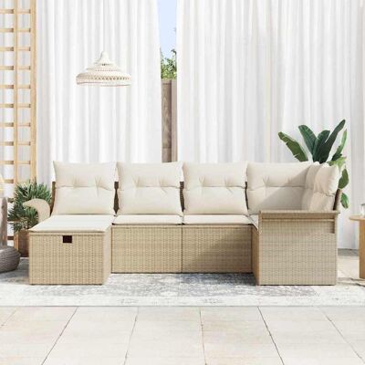 VIDAXL - Set Divano da Giardino 6 Pezi - Beige - Garden furniture set VIDAXL - Set Divano da Giardino 6 Pezi - Beige - Garden furniture set