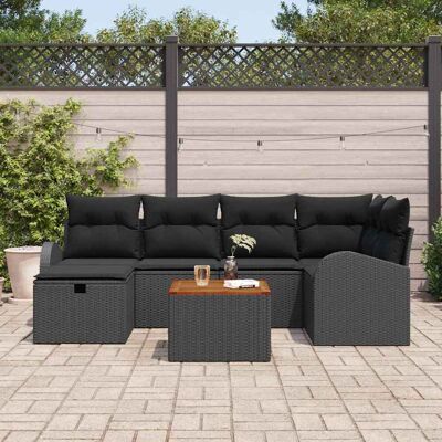 Unknown - 7P Sofa Set - Black - Tuinmeubelset Unknown - 7P Sofa Set - Black - Tuinmeubelset