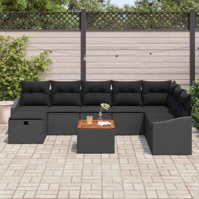 Vidaxl - 9-delige Sofa Set - Zwart - Tuinset Vidaxl - 9-delige Sofa Set - Zwart - Tuinset