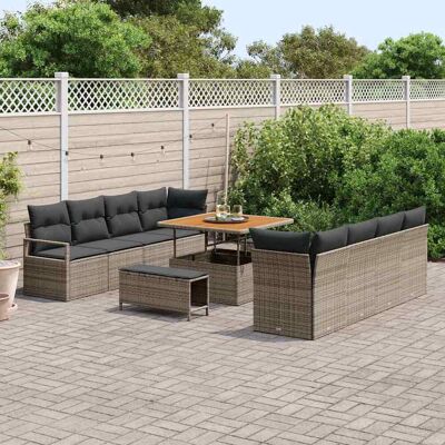 vidaXL Tuin Sofa Set met kussen met opslag Grijs 100 x 100 x 71 cm vidaXL Tuin Sofa Set met kussen met opslag Grijs 100 x 100 x 71 cm
