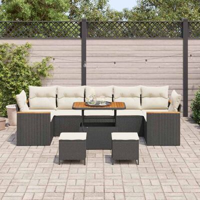 vidaXL Tuin Sofa Set 10 st 7-Aantal zitplaatsen Zwart Poly riet vidaXL Tuin Sofa Set 10 st 7-Aantal zitplaatsen Zwart Poly riet