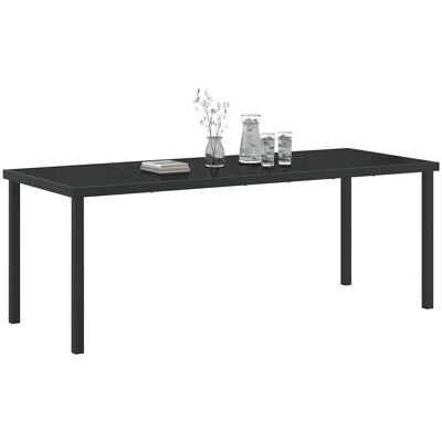 Vidaxl - 200x80x73 cm - Zwart - Tempered Glass Tuin tafel Vidaxl - 200x80x73 cm - Zwart - Tempered Glass Tuin tafel