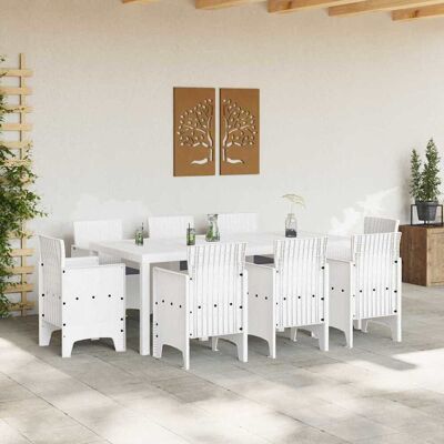 Vidaxl Tuin Eetset 9-delig Wit Polyrotan Vidaxl Tuin Eetset 9-delig Wit Polyrotan