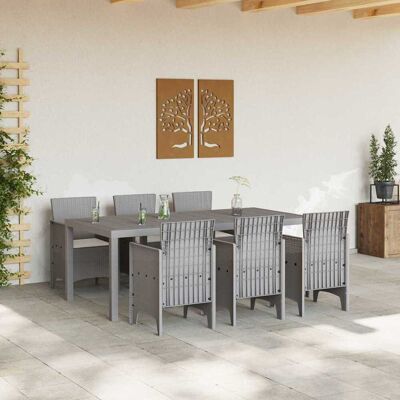 VIDAXL Tuin eettafelset 7-delig Lichtgrijs UV-bestendig kunststof - Tuinmeubilair VIDAXL Tuin eettafelset 7-delig Lichtgrijs UV-bestendig kunststof - Tuinmeubilair