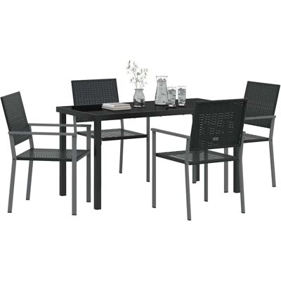 Vidaxl Set van 3 - Zwart - PE rotan - Buitenstoelen Vidaxl Set van 3 - Zwart - PE rotan - Buitenstoelen