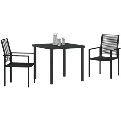 vidaXL Tuin Eethoek Zwart PVC Rattan - Tuin Eethoek vidaXL Tuin Eethoek Zwart PVC Rattan - Tuin Eethoek