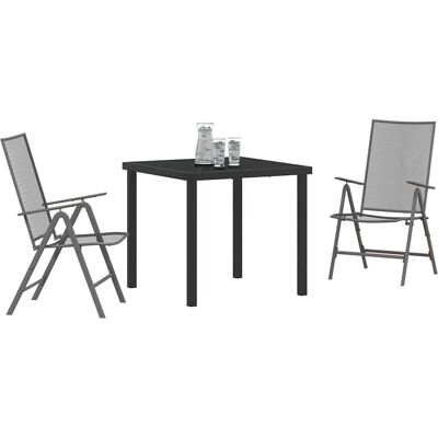vidaXL Tuin Eethoek 3-delig Staal Antraciet vidaXL Tuin Eethoek 3-delig Staal Antraciet
