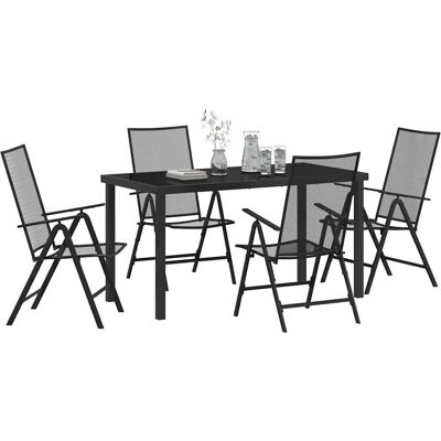 vidaXL - 5-delige - Antraciet - Staal - Tuin-eetset vidaXL - 5-delige - Antraciet - Staal - Tuin-eetset