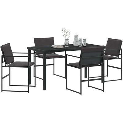Generic - 5-piece dining set - Black - Powder-coated steel - Outdoor dining set Generic - 5-piece dining set - Black - Powder-coated steel - Outdoor dining set