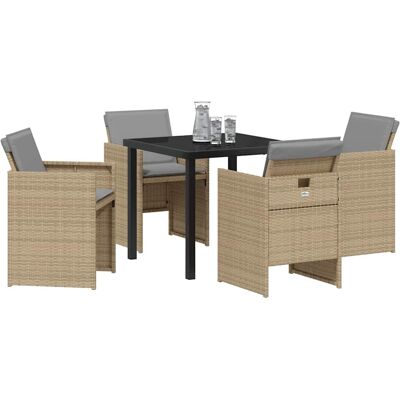 Beige Tuin Eettafel-Set - Vierpersoons Buitenmeubel Beige Tuin Eettafel-Set - Vierpersoons Buitenmeubel