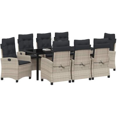 Generic - 9-Piece - Lichtgrijs - Poly Rattan - Garden Dining Set Generic - 9-Piece - Lichtgrijs - Poly Rattan - Garden Dining Set
