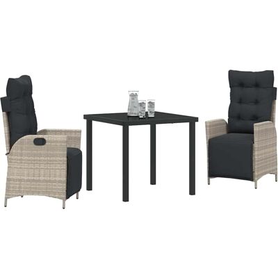 Woonkamer Tuin Eettafel Set in Poly Rattan - Lichtgrijs - Buiten Alleen Woonkamer Tuin Eettafel Set in Poly Rattan - Lichtgrijs - Buiten Alleen