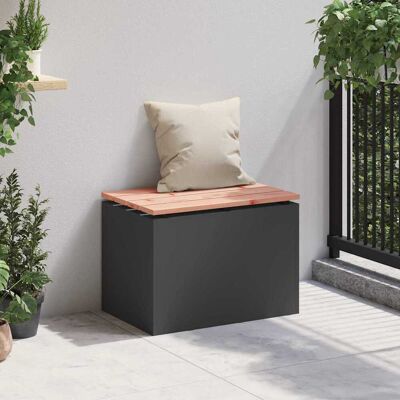 vidaXL Tuinbank Zwart 60 x 40 x 43 cm Massief douglas hout en staal vidaXL Tuinbank Zwart 60 x 40 x 43 cm Massief douglas hout en staal