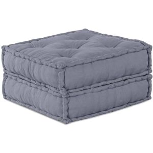 vidaXL - Pouffe Set 2 - Grijs - 70x70x36 cm - Pouffe set vidaXL - Pouffe Set 2 - Grijs - 70x70x36 cm - Pouffe set