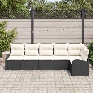 Vidaxl Tuinbank Set - Zwart, Modulair, 6 Zitplaatsen Vidaxl Tuinbank Set - Zwart, Modulair, 6 Zitplaatsen