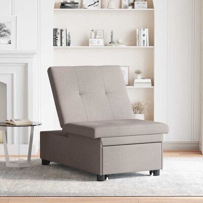 vidaXL Uittrekbare Slaapbank Taupe 194 x 50 x 82 cm Stof vidaXL Uittrekbare Slaapbank Taupe 194 x 50 x 82 cm Stof