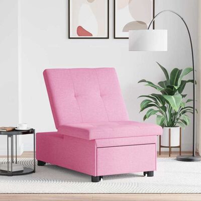 vidaXL Uittrekbare Slaapbank Roze 194 x 50 x 82 cm Stof vidaXL Uittrekbare Slaapbank Roze 194 x 50 x 82 cm Stof