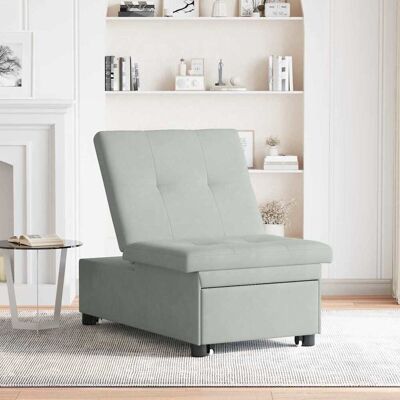 vidaXL Slaapbank Lichtgrijs 194 x 67 x 82 cm Fluweel vidaXL Slaapbank Lichtgrijs 194 x 67 x 82 cm Fluweel