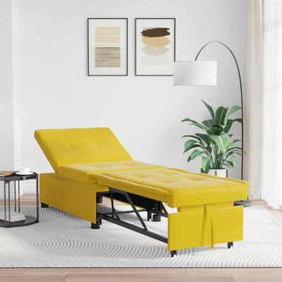 vidaXL Slaapbank Geel 194 x 67 x 82 cm Fluweel vidaXL Slaapbank Geel 194 x 67 x 82 cm Fluweel