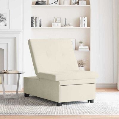 vidaXL Slaapbank Crème 194 x 67 x 82 cm Fluweel vidaXL Slaapbank Crème 194 x 67 x 82 cm Fluweel