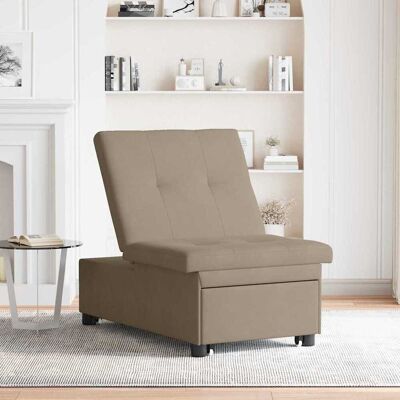 vidaXL Uittrekbare Slaapbank Taupe 194 x 67 x 82 cm Microvezel vidaXL Uittrekbare Slaapbank Taupe 194 x 67 x 82 cm Microvezel