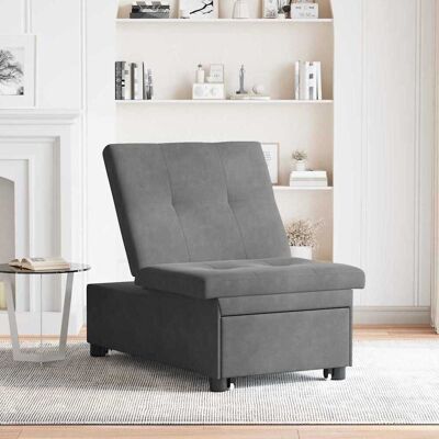 vidaXL Uittrekbare Slaapbank Donkergrijs 194 x 67 x 82 cm Microvezel vidaXL Uittrekbare Slaapbank Donkergrijs 194 x 67 x 82 cm Microvezel