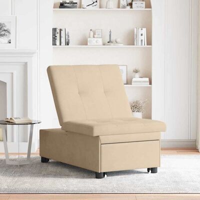 vidaXL Uittrekbare Slaapbank Crème 194 x 67 x 82 cm Microvezel vidaXL Uittrekbare Slaapbank Crème 194 x 67 x 82 cm Microvezel