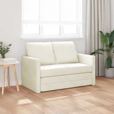 vidaXL Slaapbank Crème 204 x 122 x 60 cm Fluweel vidaXL Slaapbank Crème 204 x 122 x 60 cm Fluweel