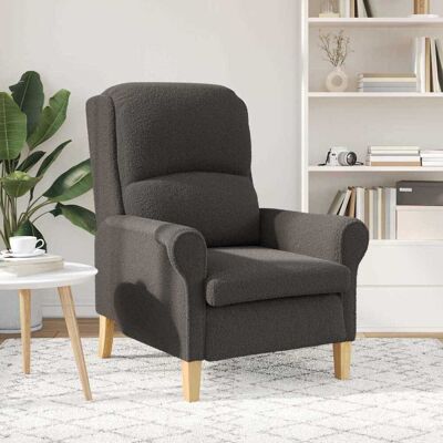 vidaXL Fauteuil Donkergrijs Zachte Sherpa stof vidaXL Fauteuil Donkergrijs Zachte Sherpa stof