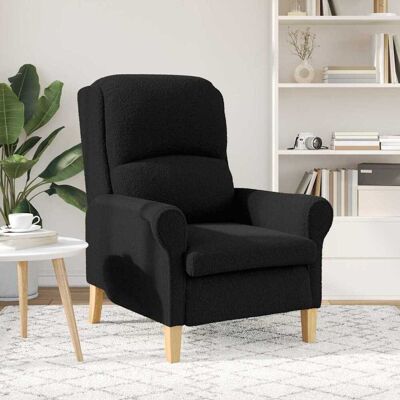 vidaXL Fauteuil Zwart Zachte Sherpa stof vidaXL Fauteuil Zwart Zachte Sherpa stof