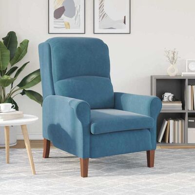 vidaXL Fauteuil Blauw Fluweel vidaXL Fauteuil Blauw Fluweel