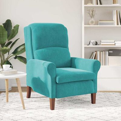 vidaXL Fauteuil Turquoise Fluweel vidaXL Fauteuil Turquoise Fluweel