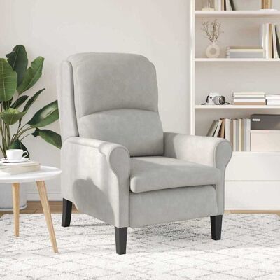 vidaXL Fauteuil Lichtgrijs 76 x 94 x 102 cm Microvezel vidaXL Fauteuil Lichtgrijs 76 x 94 x 102 cm Microvezel