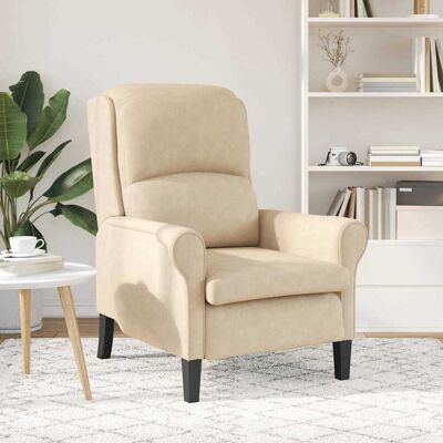 vidaXL Fauteuil Crème 76 x 94 x 102 cm Microvezel vidaXL Fauteuil Crème 76 x 94 x 102 cm Microvezel