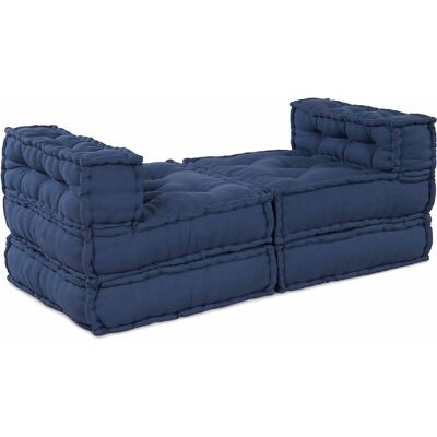 vidaXL - Pouffe 4-delig Indigo Katoen Groot - Navy - Poefenset vidaXL - Pouffe 4-delig Indigo Katoen Groot - Navy - Poefenset
