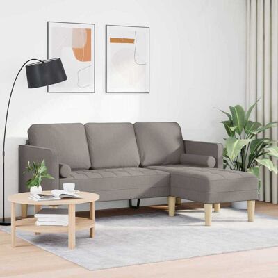 Vidaxl Taupe 3-zits L-vormige Bank - Bank Vidaxl Taupe 3-zits L-vormige Bank - Bank