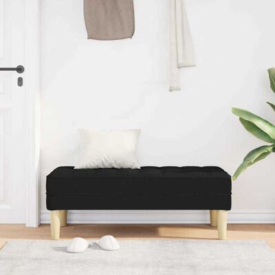 vidaXL Bank met kussen Zwart 113 x 57 x 39 cm Stof vidaXL Bank met kussen Zwart 113 x 57 x 39 cm Stof