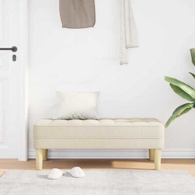 Vidaxl Beige Linnen 113x57x39 cm Bank - Meubilair Vidaxl Beige Linnen 113x57x39 cm Bank - Meubilair