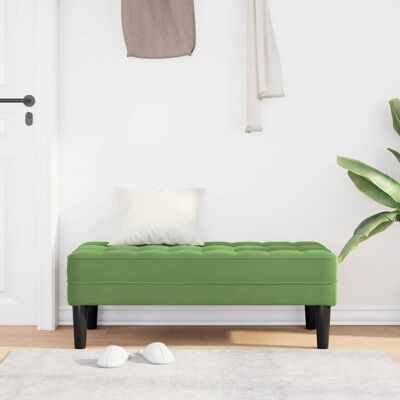 vidaXL Bank met kussen Lichtgroen 113 x 57 x 39 cm Fluweel vidaXL Bank met kussen Lichtgroen 113 x 57 x 39 cm Fluweel