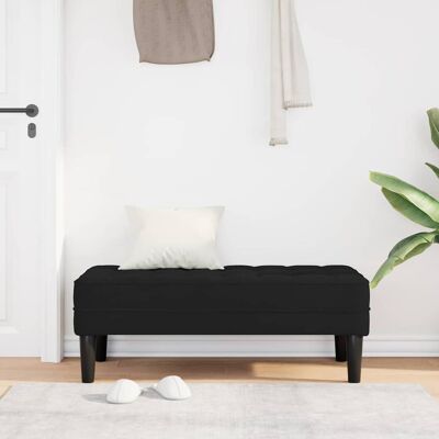 Vidaxl Zwart Houten Synthetisch Leer Middelgroot Duurzaam Bankje - Meubels Vidaxl Zwart Houten Synthetisch Leer Middelgroot Duurzaam Bankje - Meubels