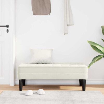 vidaXL Bank met kussen Crème 113 x 57 x 39 cm Fluweel vidaXL Bank met kussen Crème 113 x 57 x 39 cm Fluweel