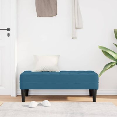 vidaXL Bank met kussen Blauw 113 x 57 x 39 cm Fluweel vidaXL Bank met kussen Blauw 113 x 57 x 39 cm Fluweel